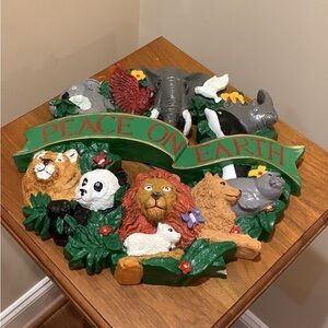 Peace on Earth Resin Wildlife Wreath